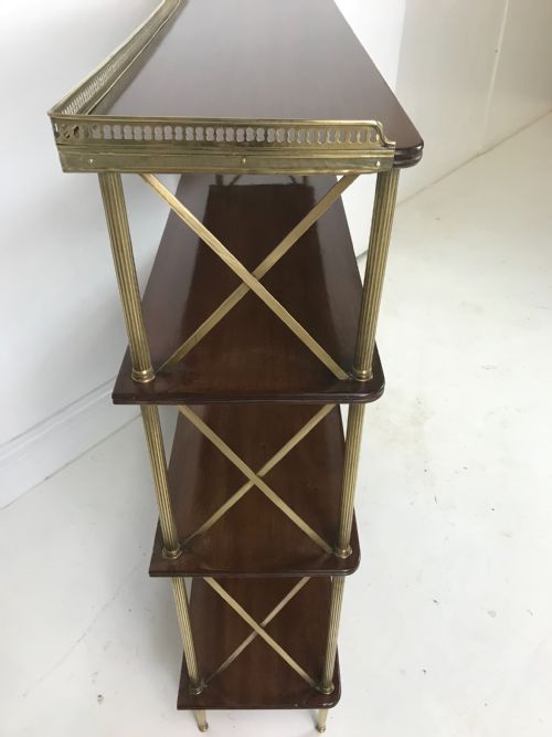 A FINE QUALITY 19 TH CENT BRASS AND MAHOGANY ETAGERE - ADDITIONAL PHOTO 1