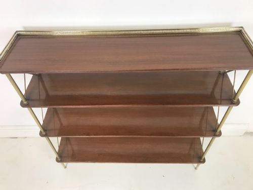 A FINE QUALITY 19 TH CENT BRASS AND MAHOGANY ETAGERE - ADDITIONAL PHOTO 6