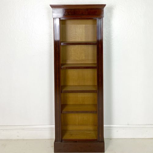 mahogany and walnut open bookcase - CATEGORY: ANTIQUE BOOKCASES - DATED 19TH CENTURY