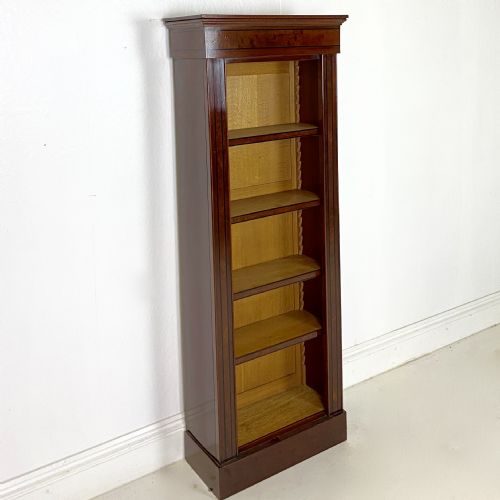 MAHOGANY AND WALNUT OPEN BOOKCASE - ADDITIONAL PHOTO 2