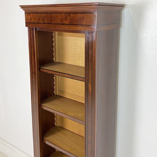MAHOGANY AND WALNUT OPEN BOOKCASE - ADDITIONAL PHOTO 4