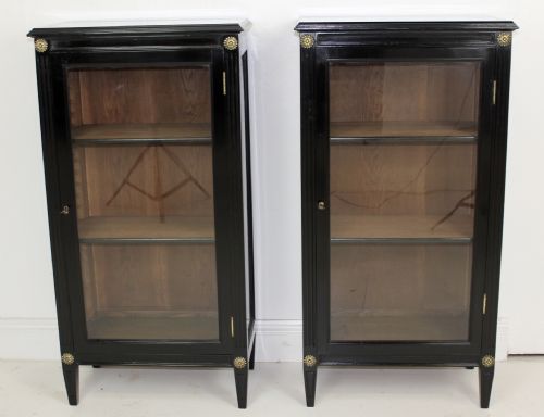 pair of french ebonized empire bookcases - CATEGORY: ANTIQUE BOOKCASES - DATED 19TH CENTURY