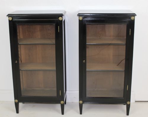 PAIR OF FRENCH EBONIZED EMPIRE BOOKCASES - ADDITIONAL PHOTO 1