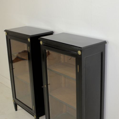 PAIR OF FRENCH EBONIZED EMPIRE BOOKCASES - ADDITIONAL PHOTO 2