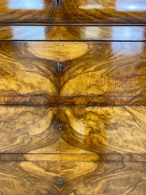 FRENCH WALNUT MARBLE TOP COMMODE - ADDITIONAL PHOTO 6