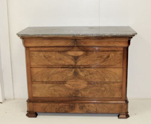 FRENCH WALNUT MARBLE TOP COMMODE - ADDITIONAL PHOTO 13