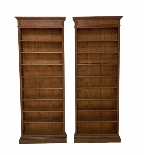 pair of oak open bookcases - CATEGORY: ANTIQUE BOOKCASES - DATED 19TH CENTURY