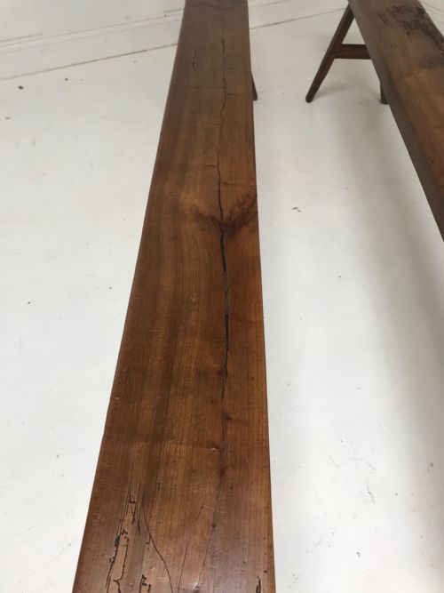 LARGE PAIR OF CHERRYWOOD BENCHES - ADDITIONAL PHOTO 2