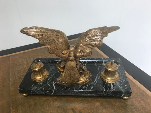 A GILDED BRONZE INKWELL BY A MARIONNET - ADDITIONAL PHOTO 6