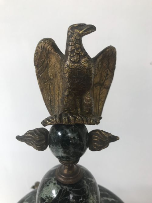 PAIR OF GILT BRONZE AND MARBLE CASSOLETTES - ADDITIONAL PHOTO 4