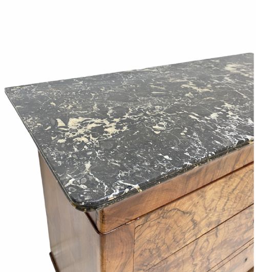 BURR WALNUT MARBLE TOP COMMODE - ADDITIONAL PHOTO 3