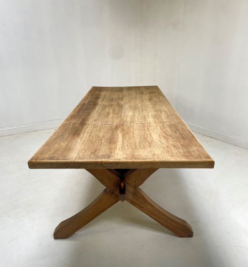 ARTS AND CRAFTS INSPIRED LARGE REFECTORY TABLE WITH BENCHES - ADDITIONAL PHOTO 3