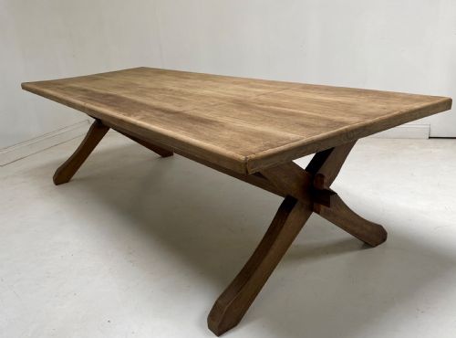 ARTS AND CRAFTS INSPIRED LARGE REFECTORY TABLE WITH BENCHES - ADDITIONAL PHOTO 6