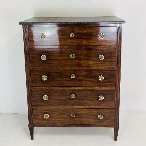 EARLY 19TH CENTURY TALL CHEST WITH MARBLE TOP - ADDITIONAL PHOTO 1