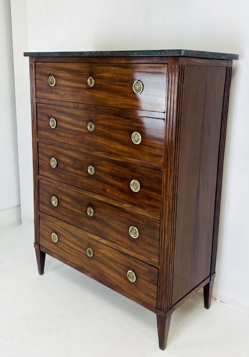 EARLY 19TH CENTURY TALL CHEST WITH MARBLE TOP - ADDITIONAL PHOTO 2