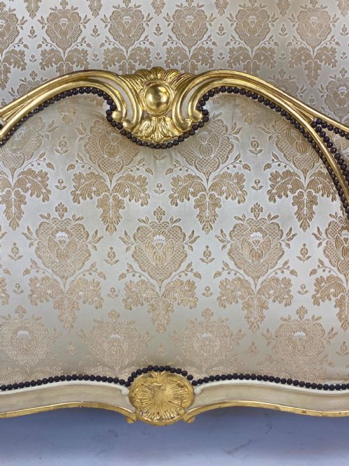 FRENCH PAINTED AND GILT BED - ADDITIONAL PHOTO 1