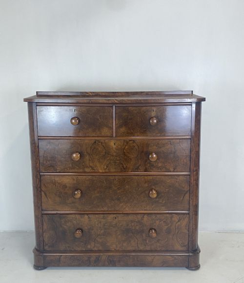 BURR WALNUT CHEST OF DRAWERS - ADDITIONAL PHOTO 1