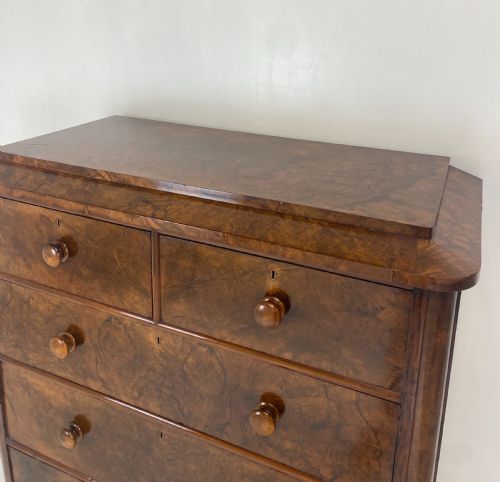 BURR WALNUT CHEST OF DRAWERS - ADDITIONAL PHOTO 4
