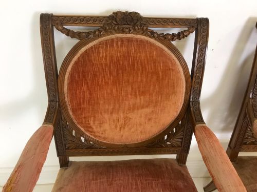 PAIR OF LARGE FRENCH WALNUT ARMCHAIRS - ADDITIONAL PHOTO 3