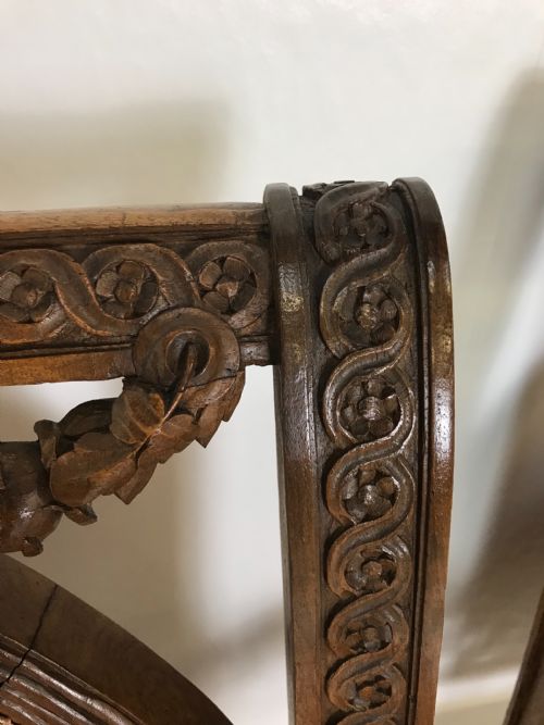 PAIR OF LARGE FRENCH WALNUT ARMCHAIRS - ADDITIONAL PHOTO 7