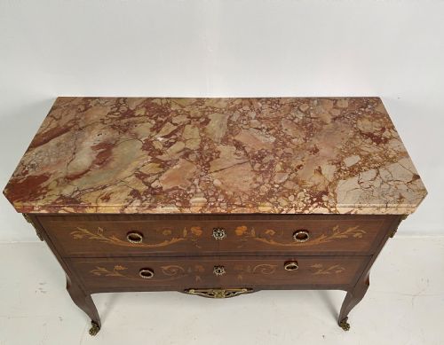 ANTIQUE FRENCH MARBLE TOP COMMODE - ADDITIONAL PHOTO 1