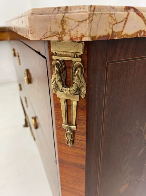ANTIQUE FRENCH MARBLE TOP COMMODE - ADDITIONAL PHOTO 3