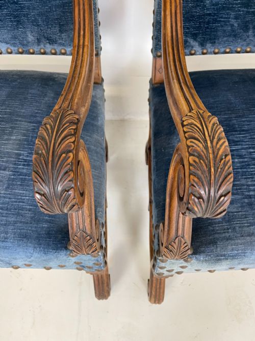 PAIR OF FRENCH WALNUT ARMCHAIRS - ADDITIONAL PHOTO 2