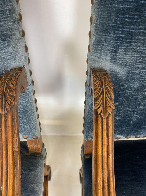 PAIR OF FRENCH WALNUT ARMCHAIRS - ADDITIONAL PHOTO 4