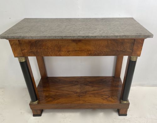 empire walnut console table - CATEGORY: ANTIQUE TABLES - DATED 19TH CENTURY