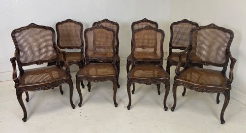 set of 8 french cane back chairs - CATEGORY: ANTIQUE CHAIRS - DATED 1920