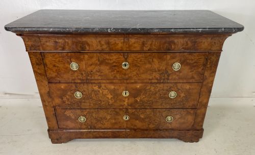 french walnut marble top commode - CATEGORY: ANTIQUE CHEST OF DRAWERS - DATED 19TH CENTURY