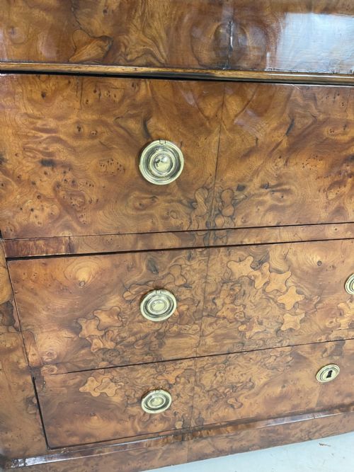 FRENCH WALNUT MARBLE TOP COMMODE - ADDITIONAL PHOTO 4