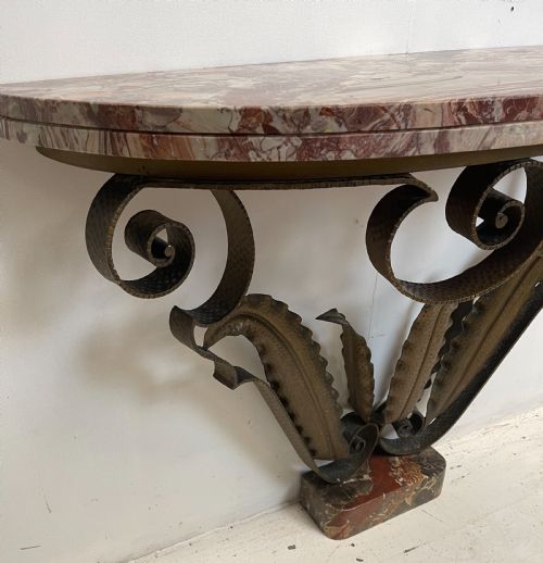 ART DECO WROUGHT IRON CONSOLE TABLE - ADDITIONAL PHOTO 1