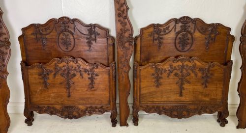 pair of french walnut beds - CATEGORY: ANTIQUE BEDS - DATED 19TH CENTURY