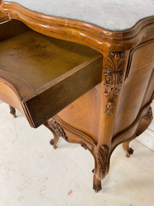 PAIR OF FRENCH WALNUT NIGHTSTANDS - ADDITIONAL PHOTO 10