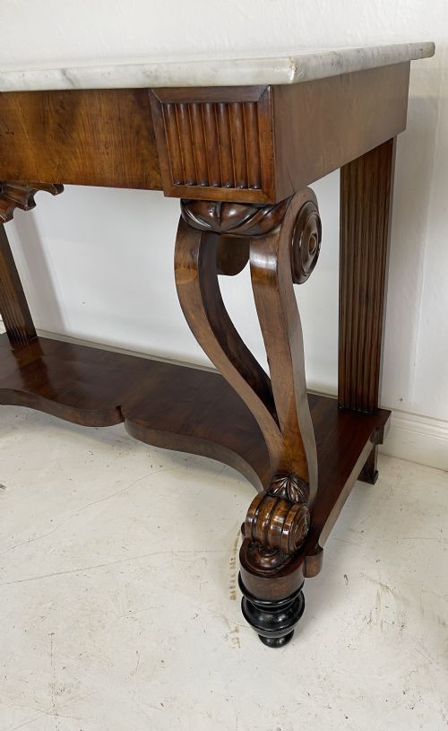 A FINE PAIR OF WALNUT ITALIAN CONSOLE TABLES - ADDITIONAL PHOTO 8