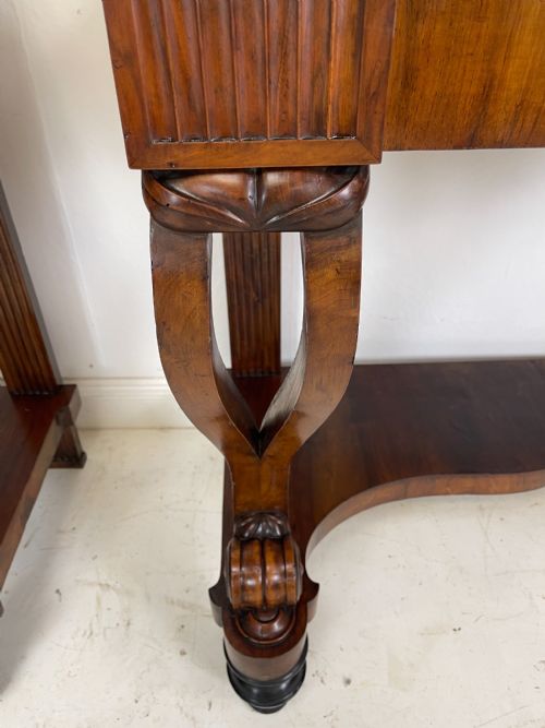 A FINE PAIR OF WALNUT ITALIAN CONSOLE TABLES - ADDITIONAL PHOTO 9