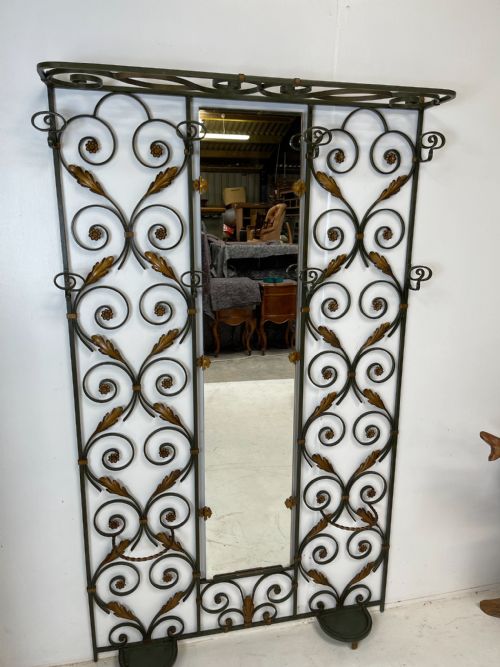 FRENCH ART DECO WROUGHT IRON HALL STAND - ADDITIONAL PHOTO 1