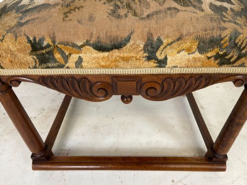 PAIR OF FRENCH WALNUT ARMCHAIRS WITH RAMS HEADS - ADDITIONAL PHOTO 8