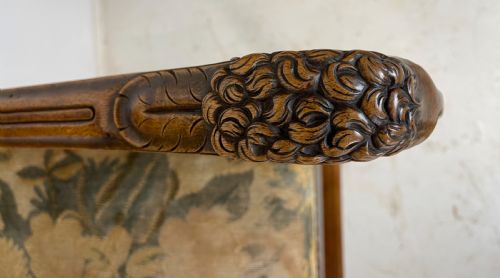 PAIR OF FRENCH WALNUT ARMCHAIRS WITH RAMS HEADS - ADDITIONAL PHOTO 14