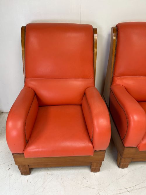 PAIR OF LARGE ART DECO ARMCHAIRS - ADDITIONAL PHOTO 8