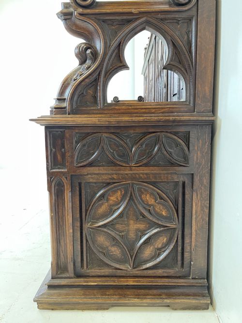 VICTORIAN GOTHIC HALL BENCH - ADDITIONAL PHOTO 5