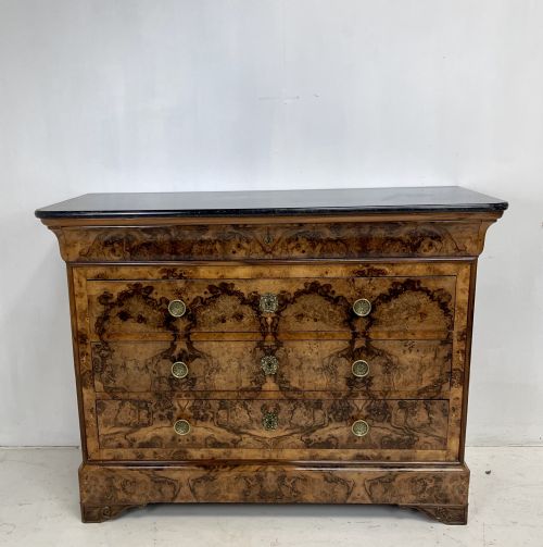 burr walnut louis phillipe commode - CATEGORY: ANTIQUE CABINETS - DATED VICTORIAN