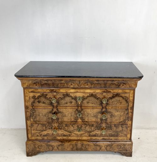 BURR WALNUT LOUIS PHILLIPE COMMODE - ADDITIONAL PHOTO 1