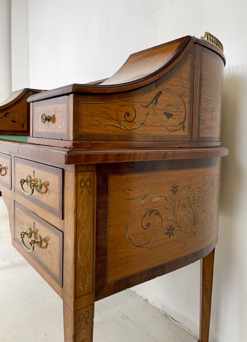 EDWARDIAN SATINWOOD CARLTON DESK - ADDITIONAL PHOTO 8