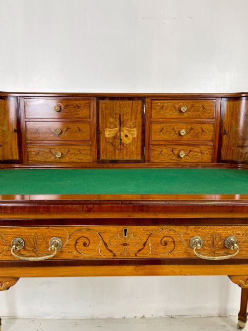 EDWARDIAN SATINWOOD CARLTON DESK - ADDITIONAL PHOTO 9
