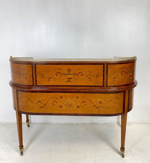 EDWARDIAN SATINWOOD CARLTON DESK - ADDITIONAL PHOTO 11