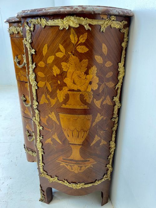 PAIR OF MARQUETRY COMMODES - ADDITIONAL PHOTO 2