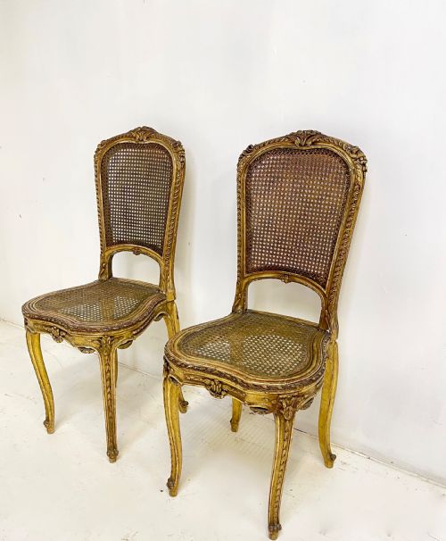 PAIR OF FRENCH GILT SIDE CHAIRS - ADDITIONAL PHOTO 1