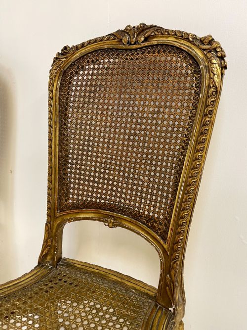PAIR OF FRENCH GILT SIDE CHAIRS - ADDITIONAL PHOTO 4